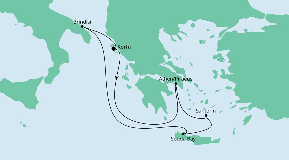 Griechenland ab Korfu mit der AidaMira